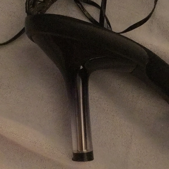 VS Laver Black Satin Ankle Strap Slides 7.5 - Picture 3 of 8